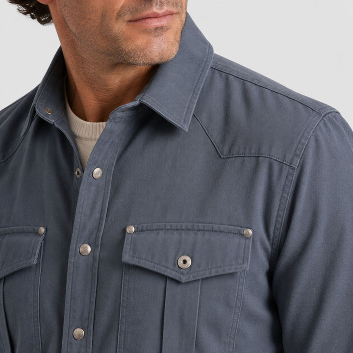 Men's Lightweight Cotton Overshirt with Button Closure