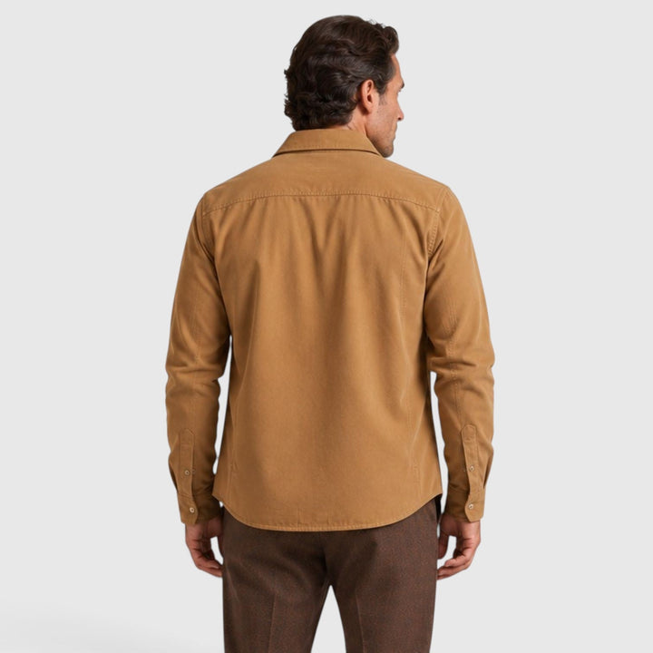 Men's Lightweight Cotton Overshirt with Button Closure