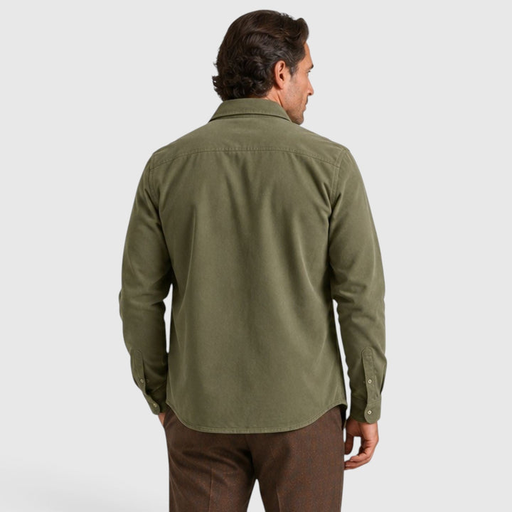 Men's Lightweight Cotton Overshirt with Button Closure