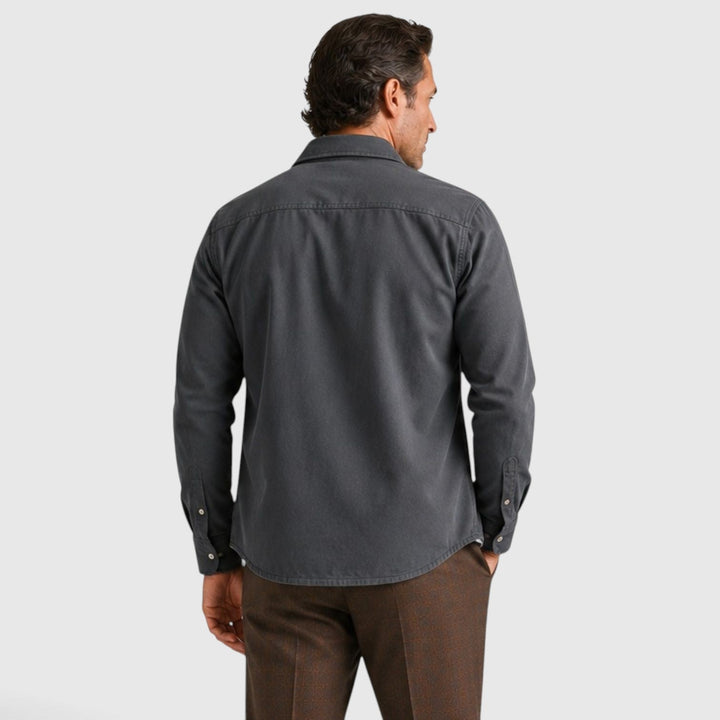 Men's Lightweight Cotton Overshirt with Button Closure