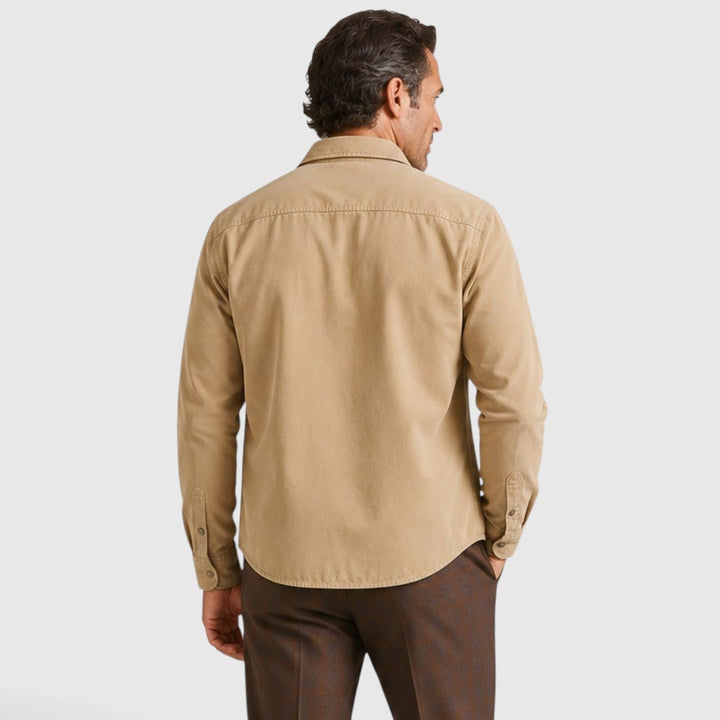 Men's Lightweight Cotton Overshirt with Button Closure