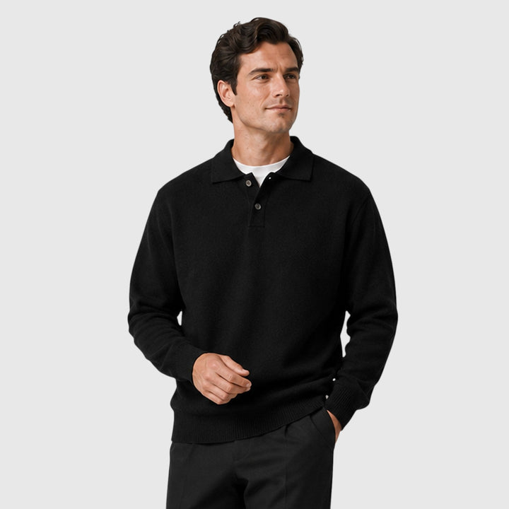 Men's Casual Loose Fit Cotton Pullover with Long Sleeves