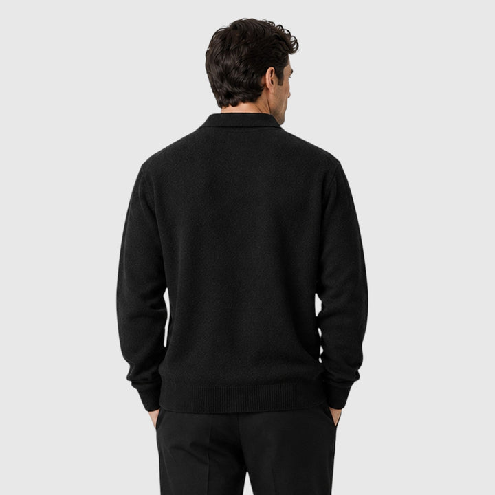 Men's Casual Loose Fit Cotton Pullover with Long Sleeves