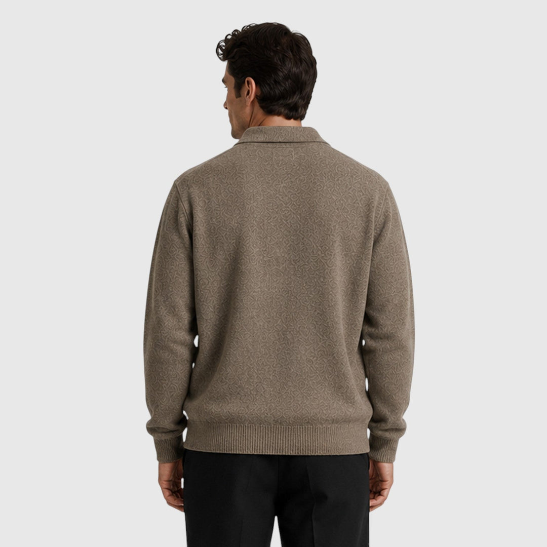 Men's Casual Loose Fit Cotton Pullover with Long Sleeves