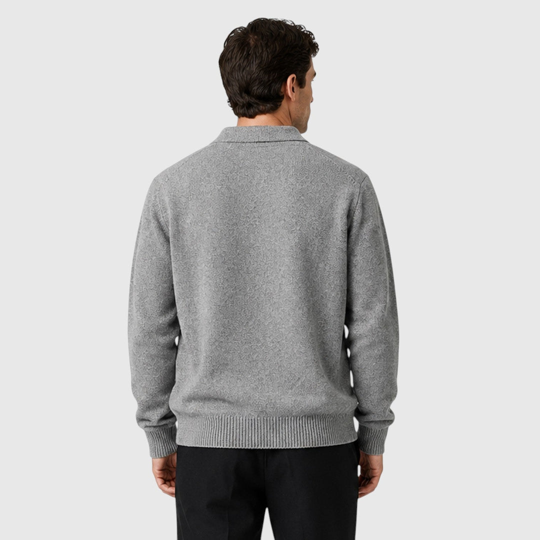 Men's Casual Loose Fit Cotton Pullover with Long Sleeves