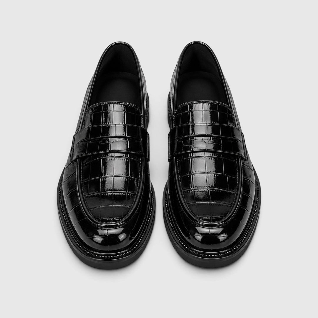 Men's Casual PU Leather Slip-On Platform Loafers