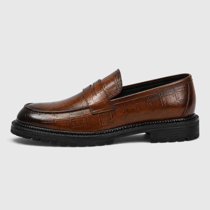 Men's Casual PU Leather Slip-On Platform Loafers