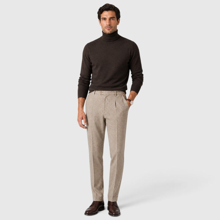 Men's Elegant Wool Blend Trousers