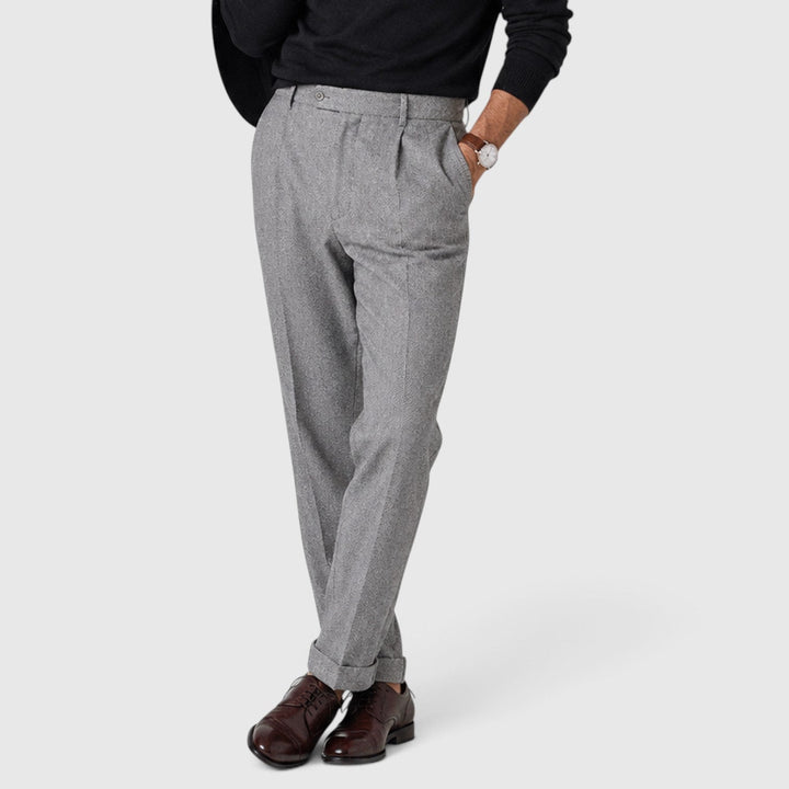 Men's Elegant Wool Blend Trousers