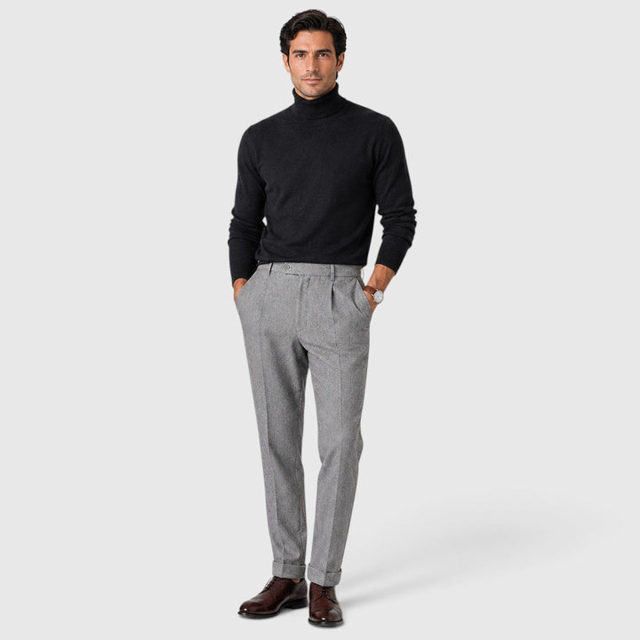 Men's Elegant Wool Blend Trousers