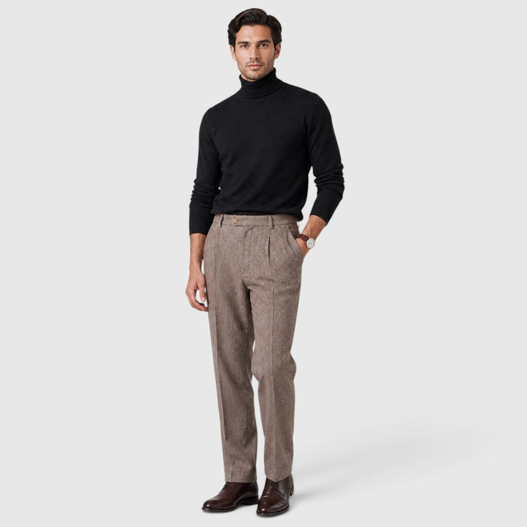 Men's Elegant Wool Blend Trousers