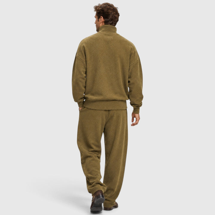 Men's Casual Roll Neck Wool Blend Jumper and Trousers Set
