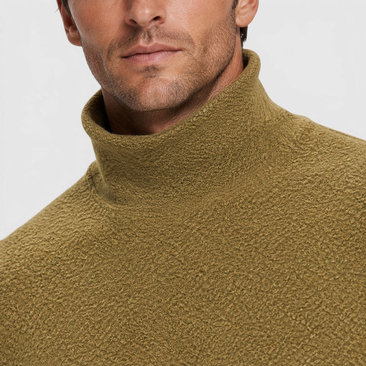 Men's Casual Roll Neck Wool Blend Jumper and Trousers Set