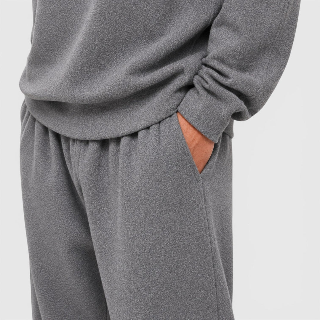 Men's Casual Roll Neck Wool Blend Jumper and Trousers Set