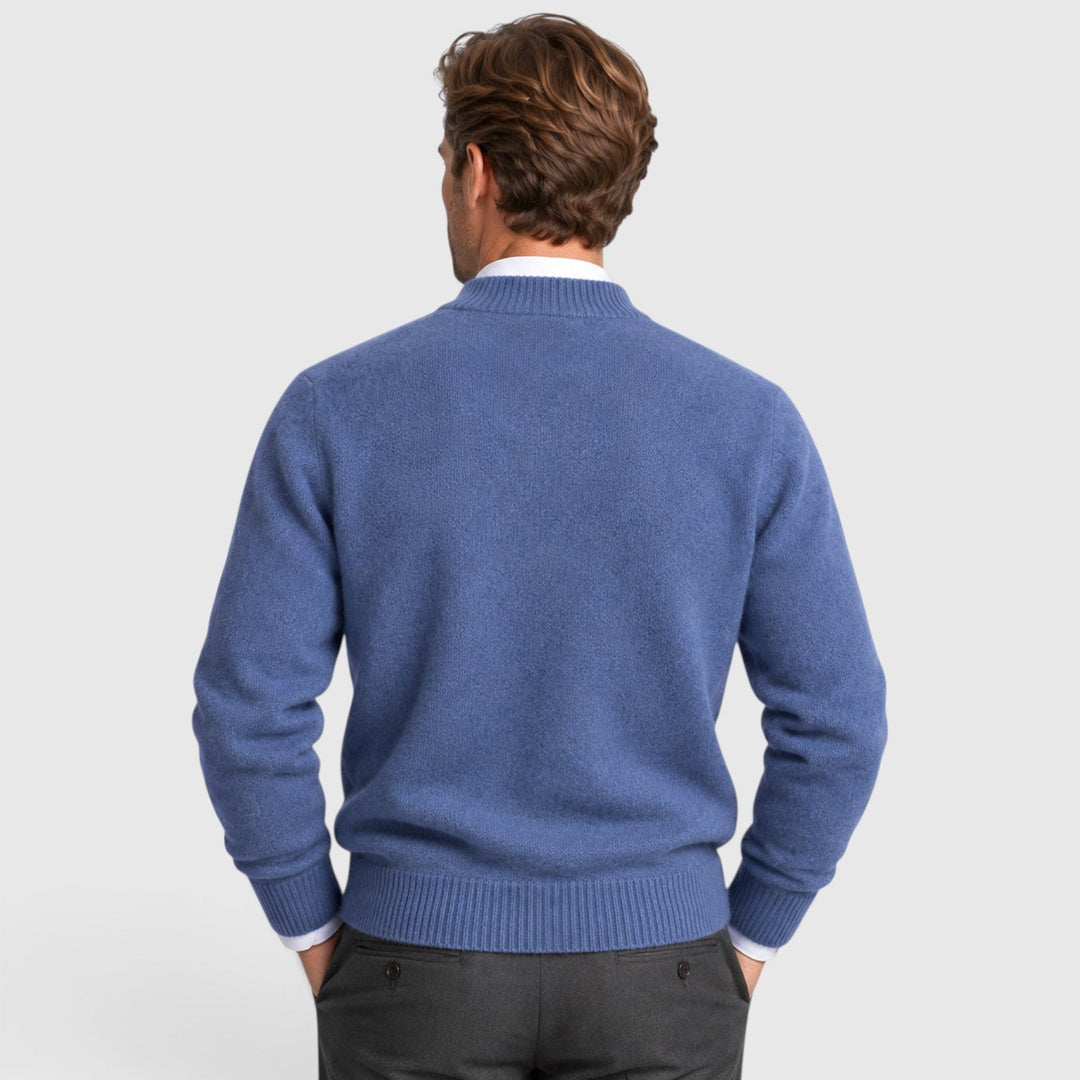 Men's Slim Fit Knit V-Neck Jumper