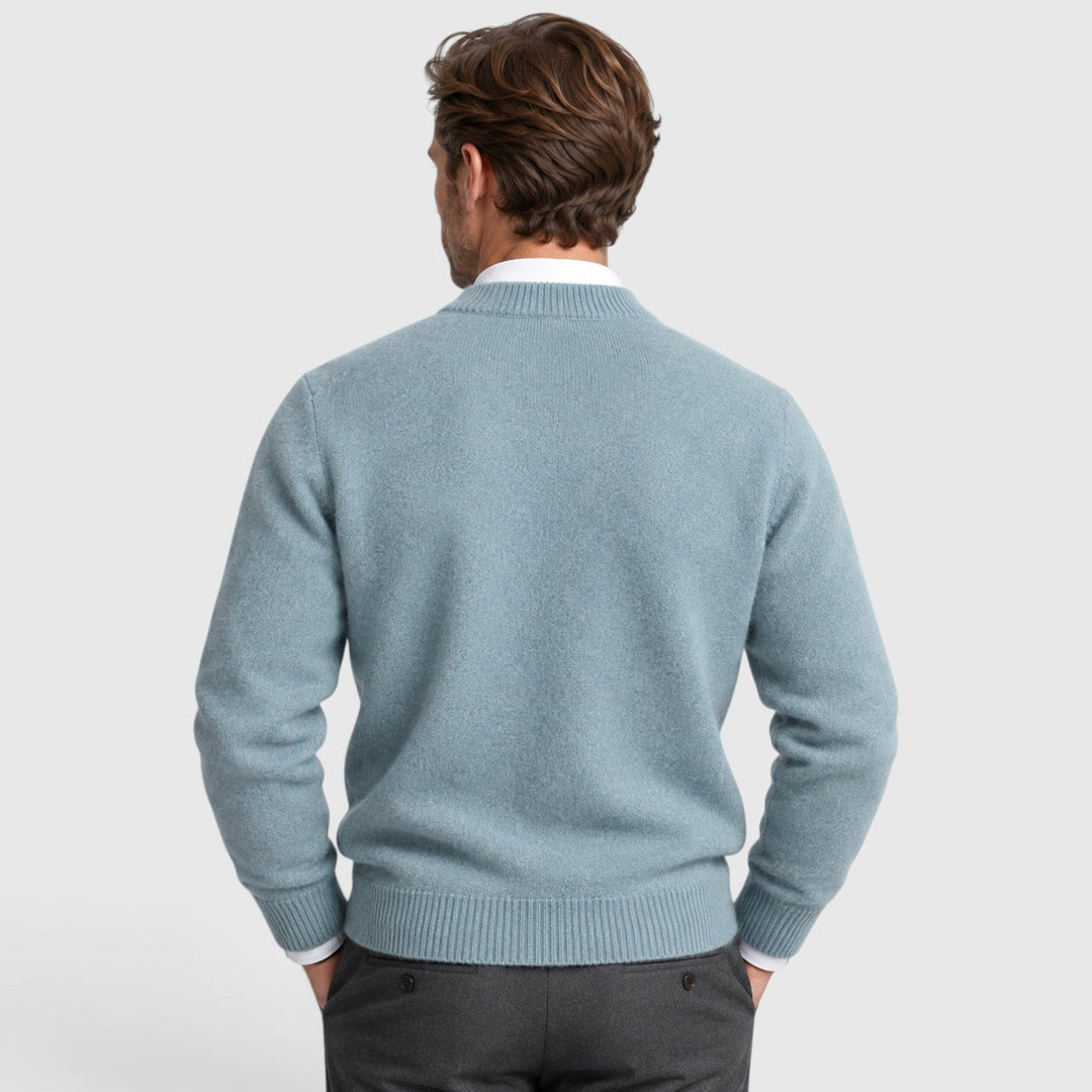 Men's Slim Fit Knit V-Neck Jumper