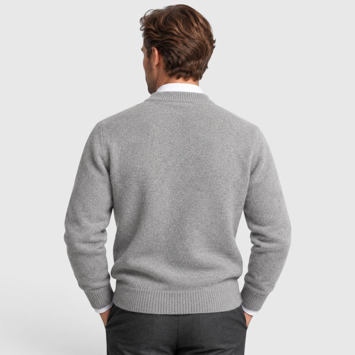 Men's Slim Fit Knit V-Neck Jumper