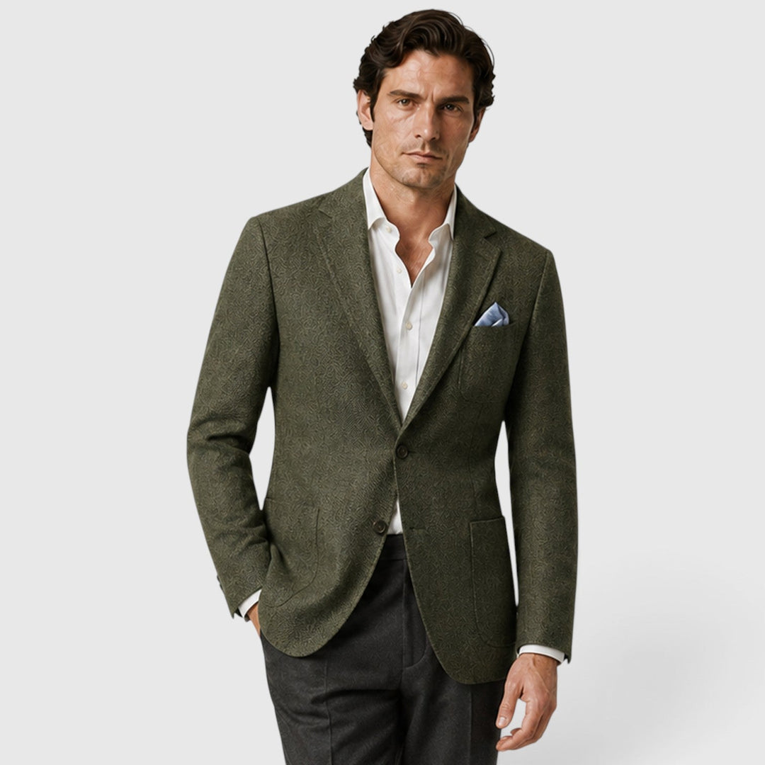 Men's Tailored Single-Breasted Wool Blazer