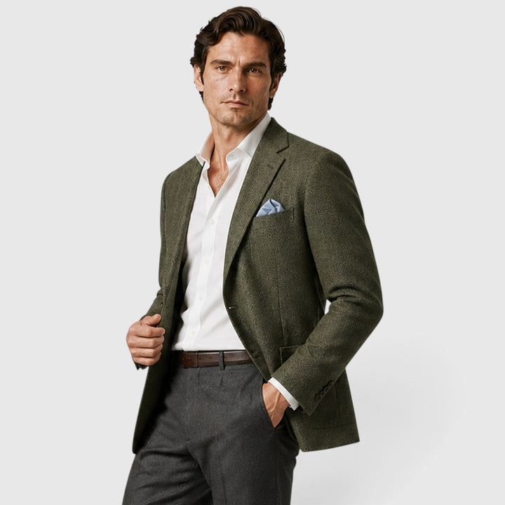 Men's Tailored Single-Breasted Wool Blazer