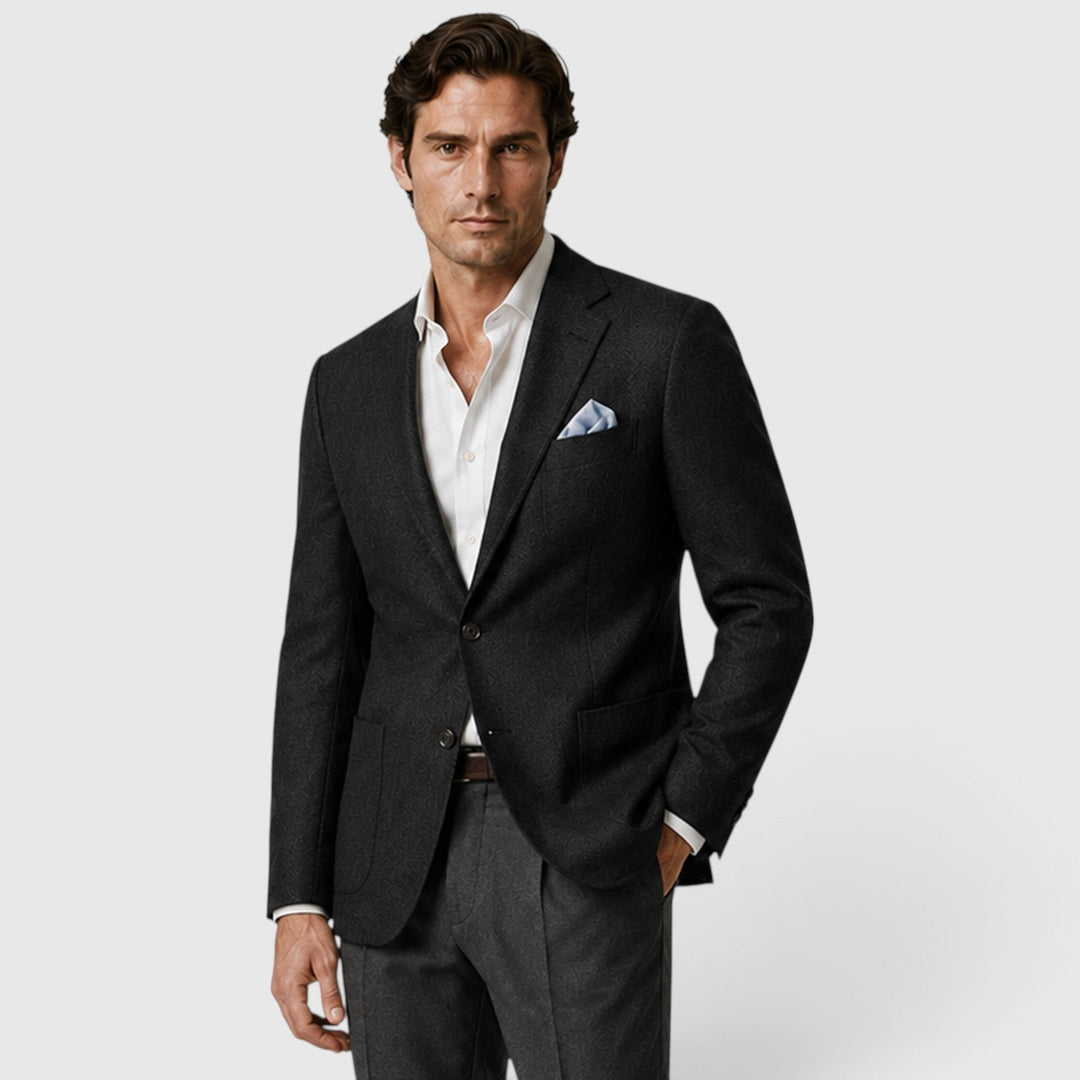Men's Tailored Single-Breasted Wool Blazer