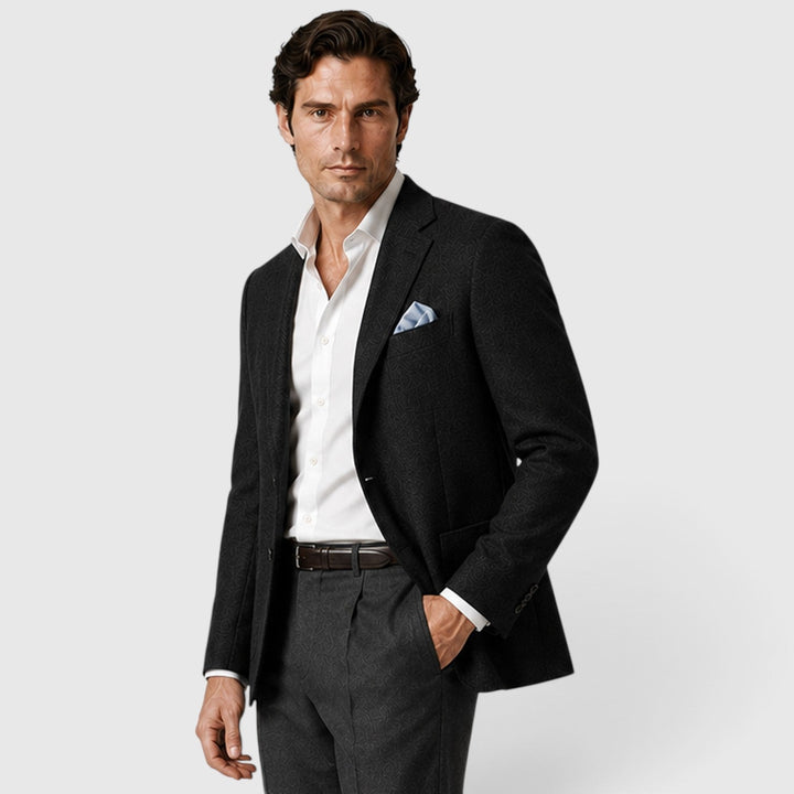 Men's Tailored Single-Breasted Wool Blazer