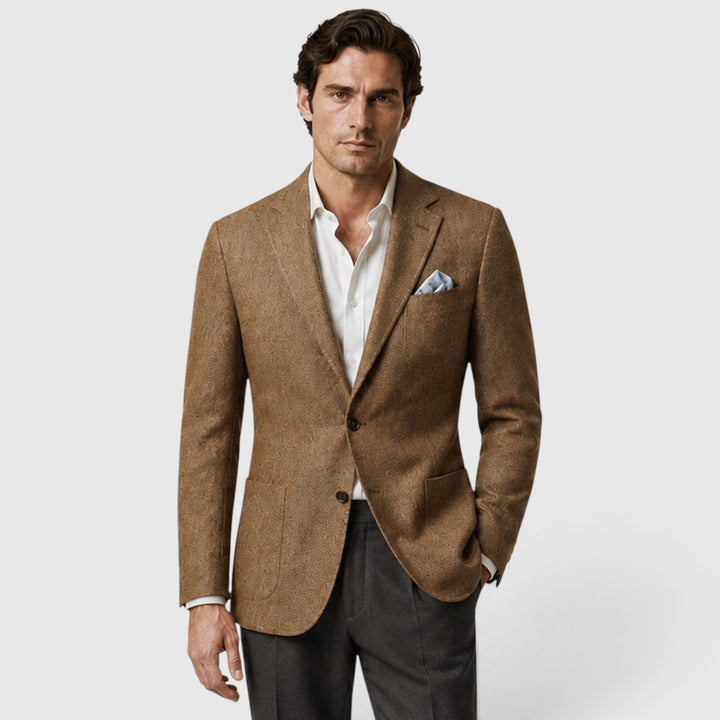 Men's Tailored Single-Breasted Wool Blazer