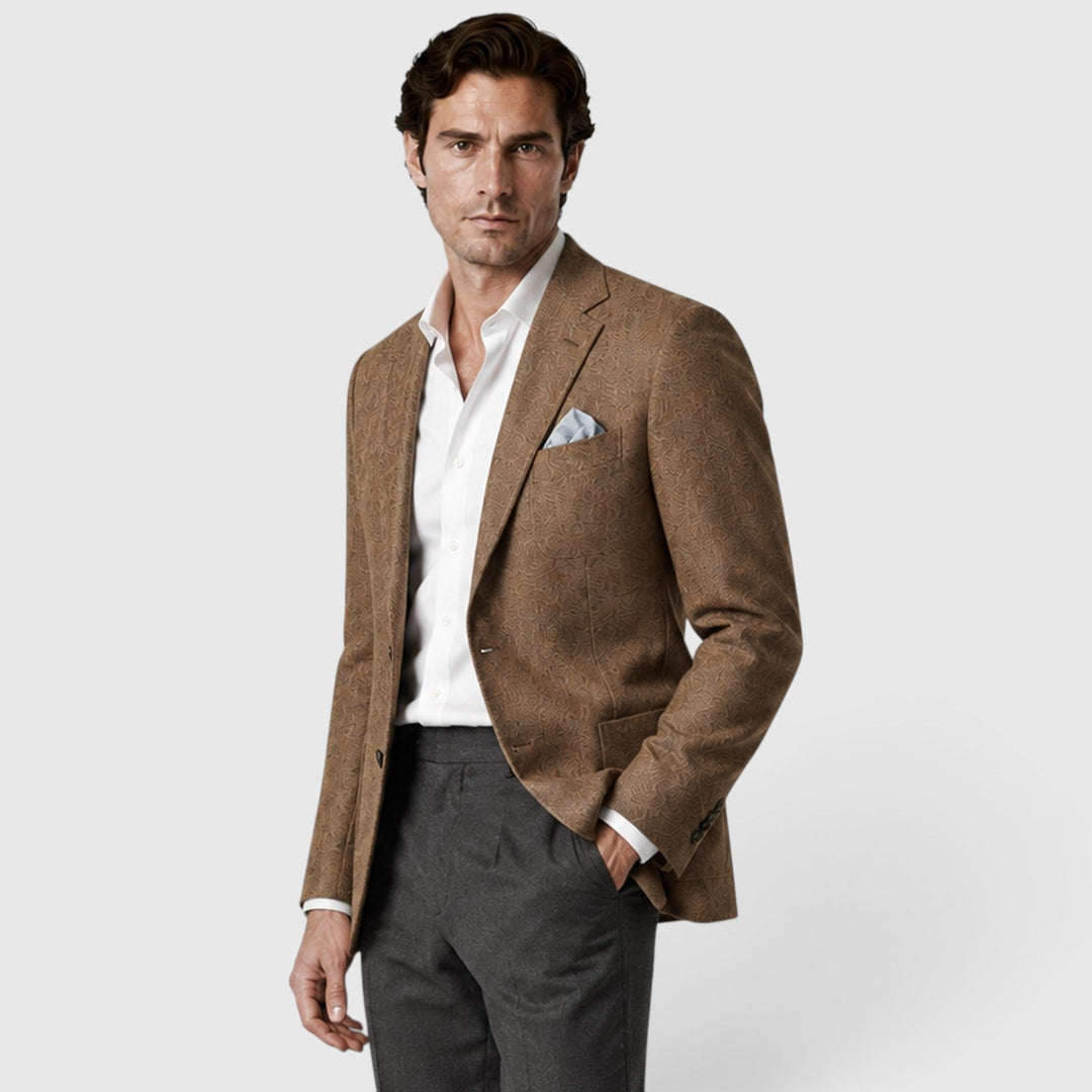 Men's Tailored Single-Breasted Wool Blazer