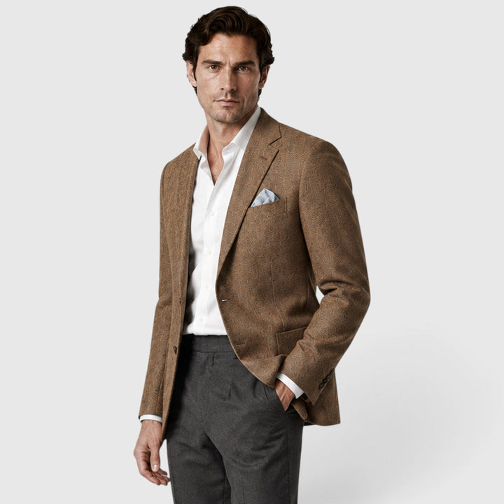 Men's Tailored Single-Breasted Wool Blazer