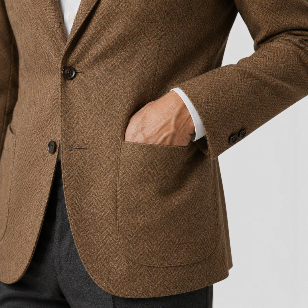 Men's Tailored Single-Breasted Wool Blazer