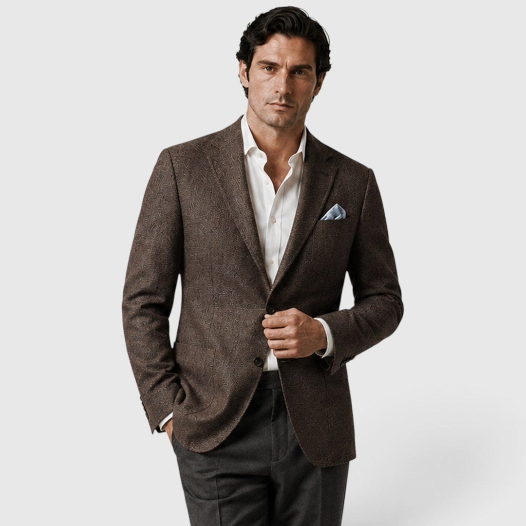 Men's Tailored Single-Breasted Wool Blazer