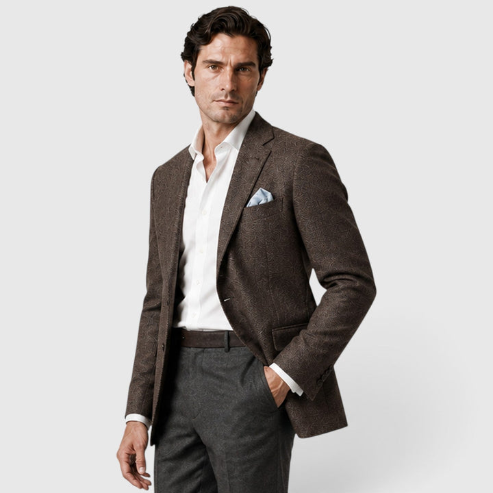 Men's Tailored Single-Breasted Wool Blazer