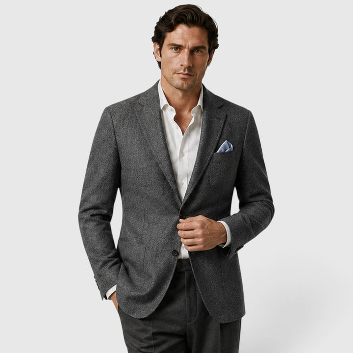 Men's Tailored Single-Breasted Wool Blazer