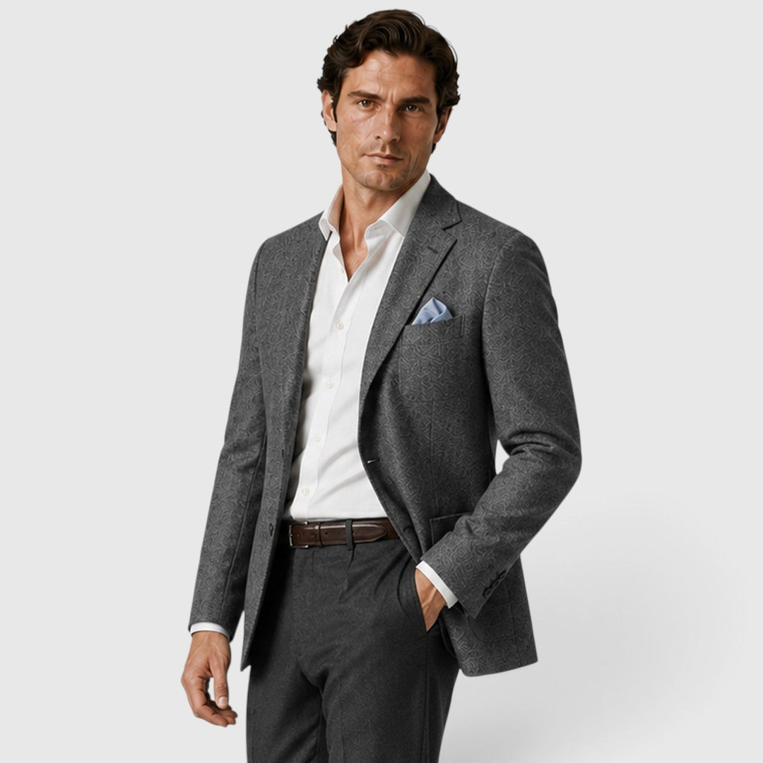 Men's Tailored Single-Breasted Wool Blazer
