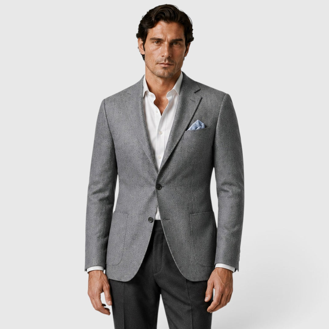 Men's Tailored Single-Breasted Wool Blazer