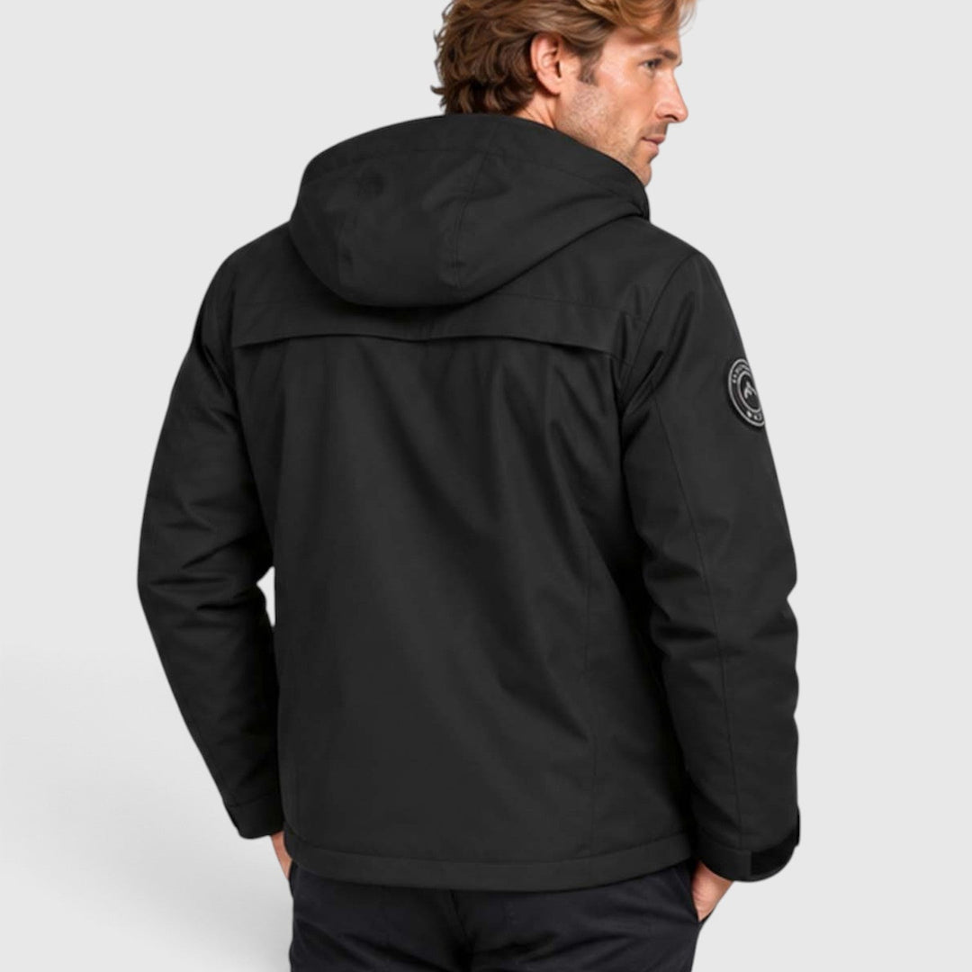 Men's Vintage Hooded Multi-Pocket Windbreaker Jacket