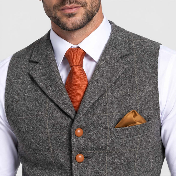Men's Vintage Tailored Button-Up Waistcoat Vest