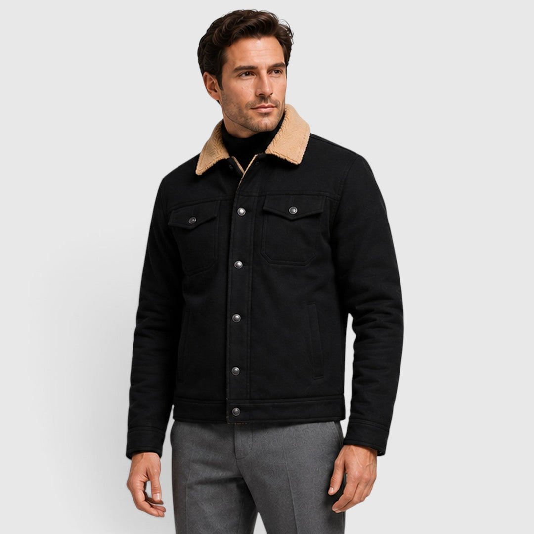 Men's Casual Warm Lined Borg Collar Jacket