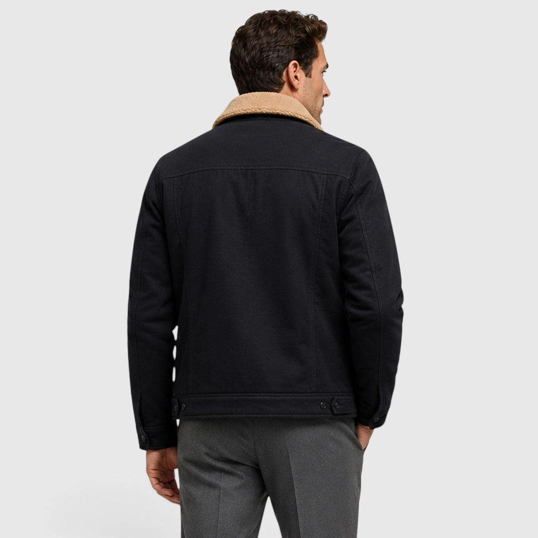Men's Casual Warm Lined Borg Collar Jacket