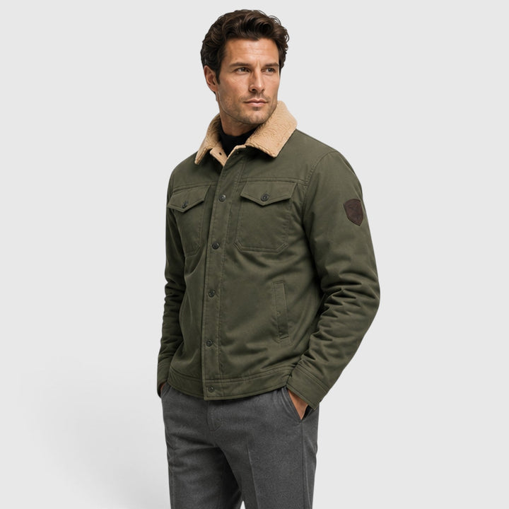 Men's Casual Warm Lined Borg Collar Jacket