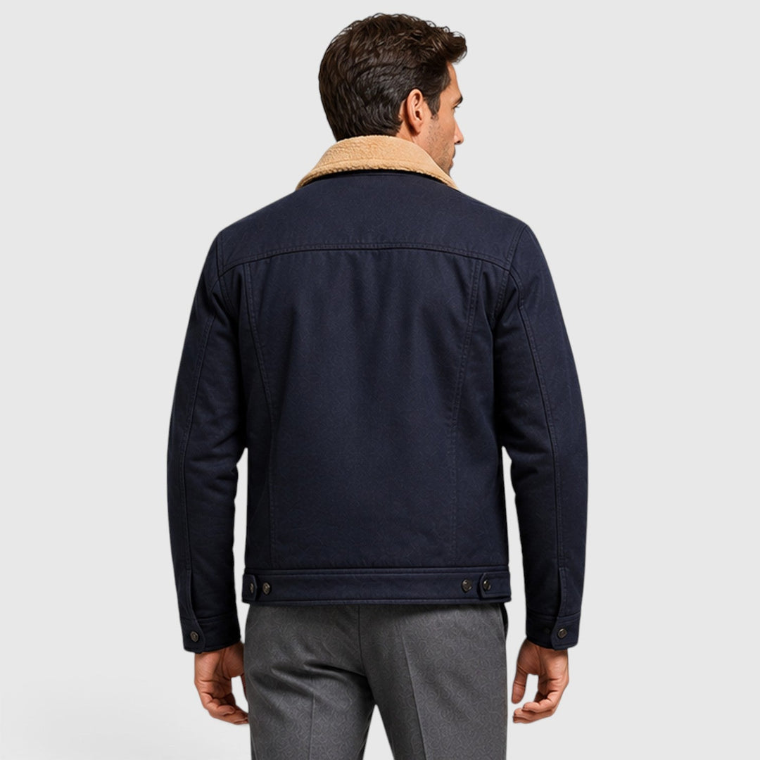 Men's Casual Warm Lined Borg Collar Jacket