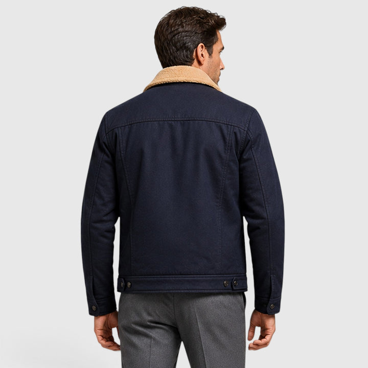 Men's Casual Warm Lined Borg Collar Jacket