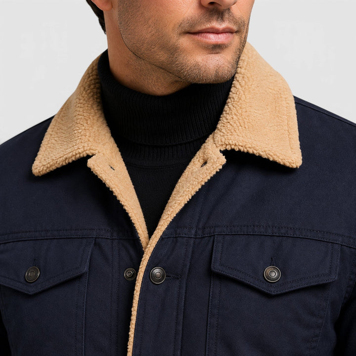 Men's Casual Warm Lined Borg Collar Jacket