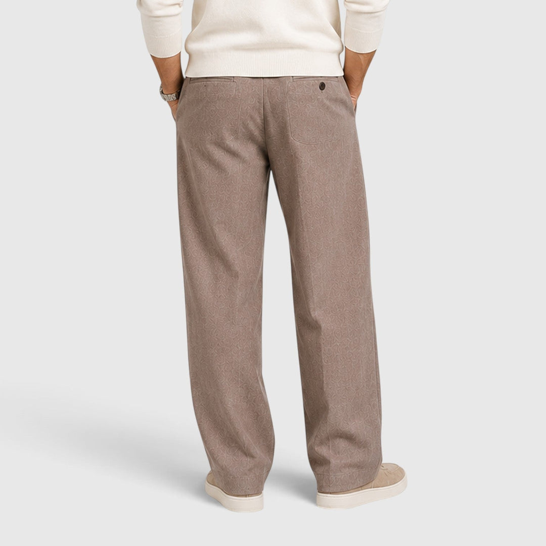 Men's Casual Wide Leg Drawstring Cotton Trousers