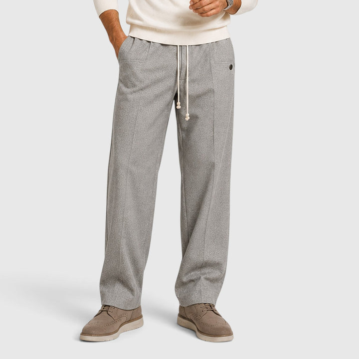Men's Casual Wide Leg Drawstring Cotton Trousers