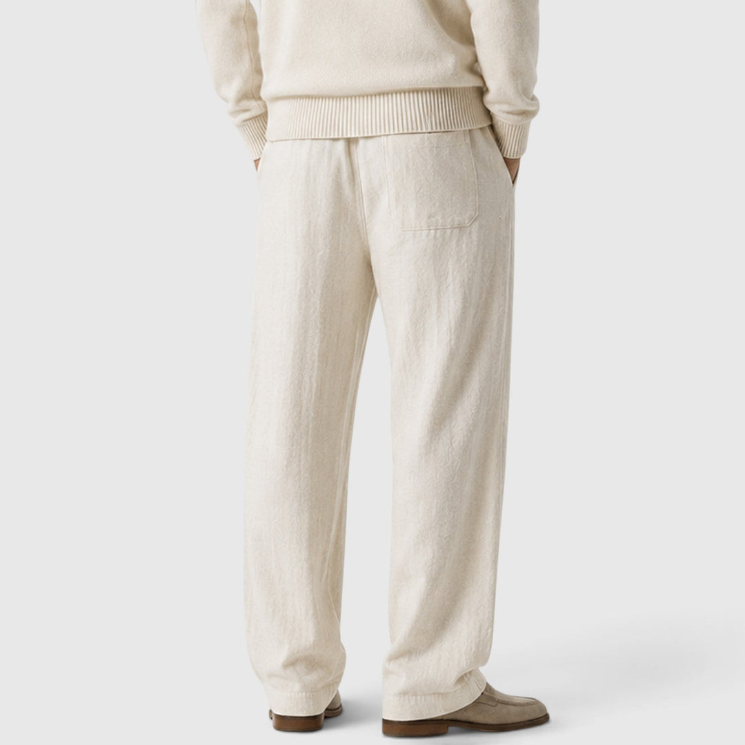 Men's Casual Cotton Blend Wide Leg Sweatpants with Drawstring Waist
