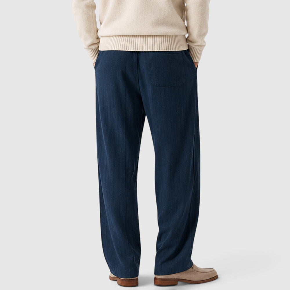 Men's Casual Cotton Blend Wide Leg Sweatpants with Drawstring Waist