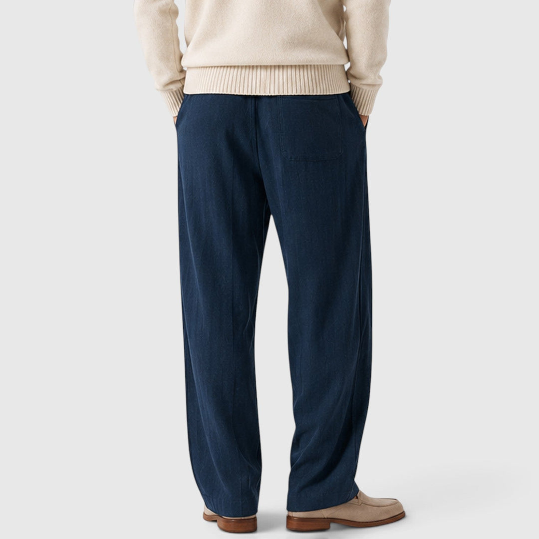 Men's Casual Cotton Blend Wide Leg Sweatpants with Drawstring Waist