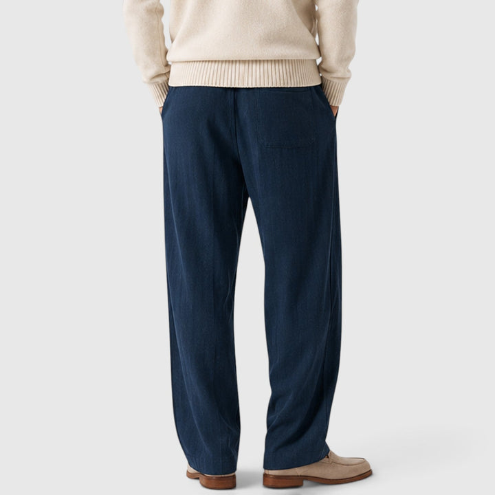 Men's Casual Cotton Blend Wide Leg Sweatpants with Drawstring Waist