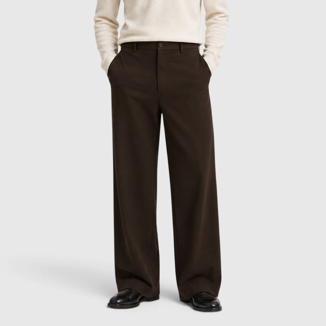 Men's Casual Wide Leg Elastic Waistband Trousers