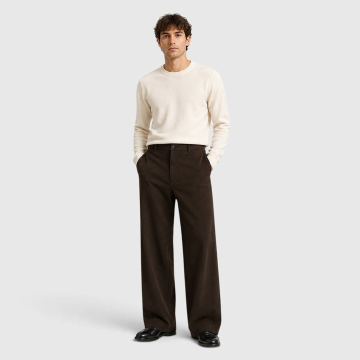 Men's Casual Wide Leg Elastic Waistband Trousers